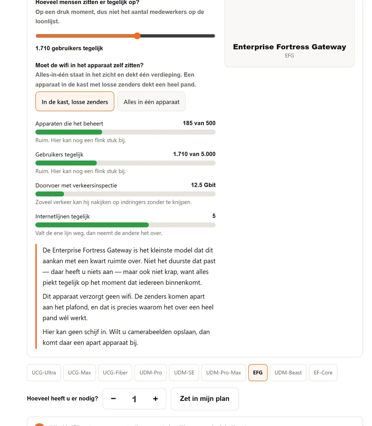 Netwerkapparaat kiezen